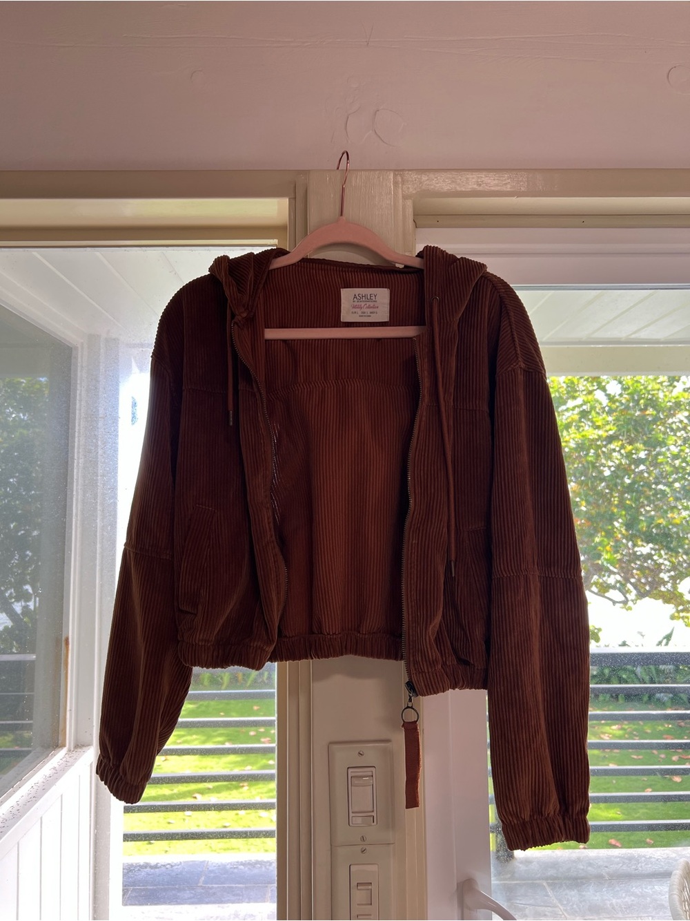 Ashley By 26 International Brown Corduroy Zip Hoodie